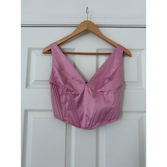 Glassons Pink Satin Corset Top size 10 - Picture 1 of 3